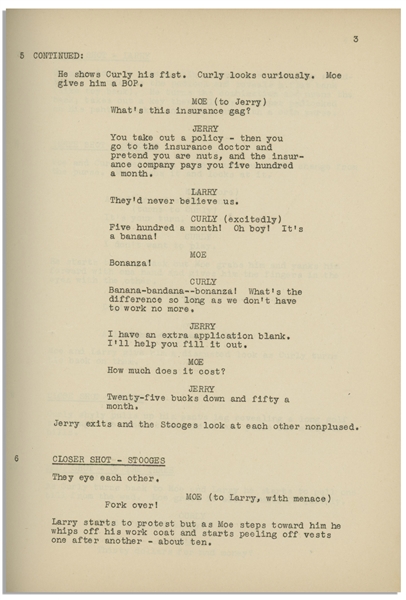 Moe Howard's 30pp. Script Dated April 1940 for The Three Stooges Film ''From Nurse to Worse'' -- Very Good Condition